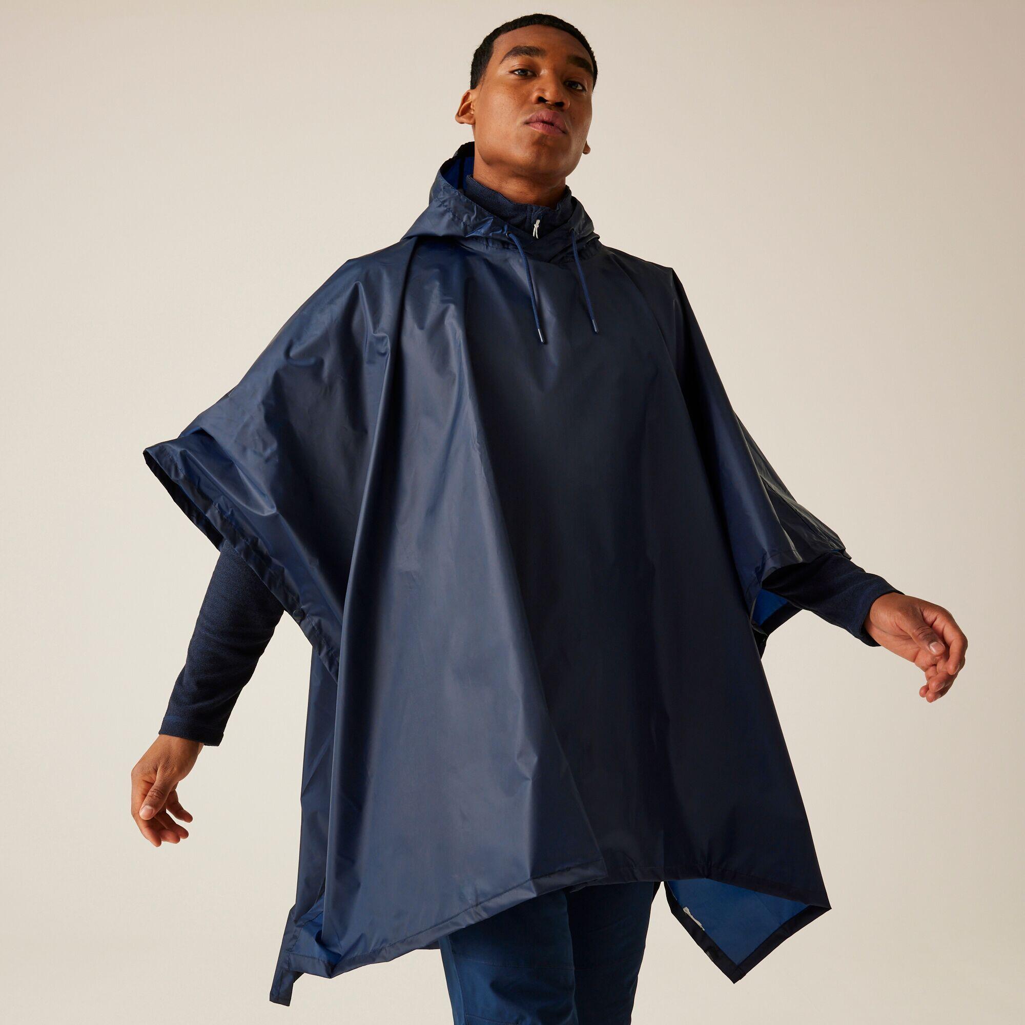 【mii】HYKE PERTEX® PONCHO NAVY Unisex Fedrik Waterproof Poncho Jacket | Decathlon