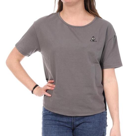 Camiseta Gris Le Coq Sportif Holgada para Mujer