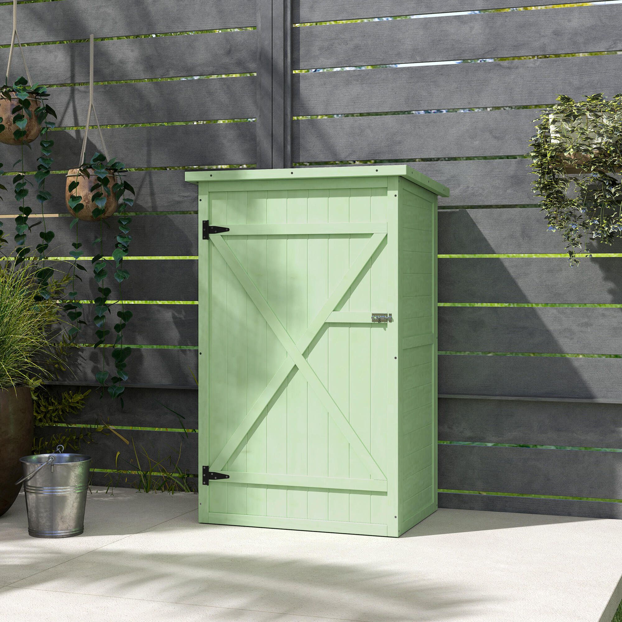 Caseta de Jardín Outsunny 75x56x115 cm Verde 5/5