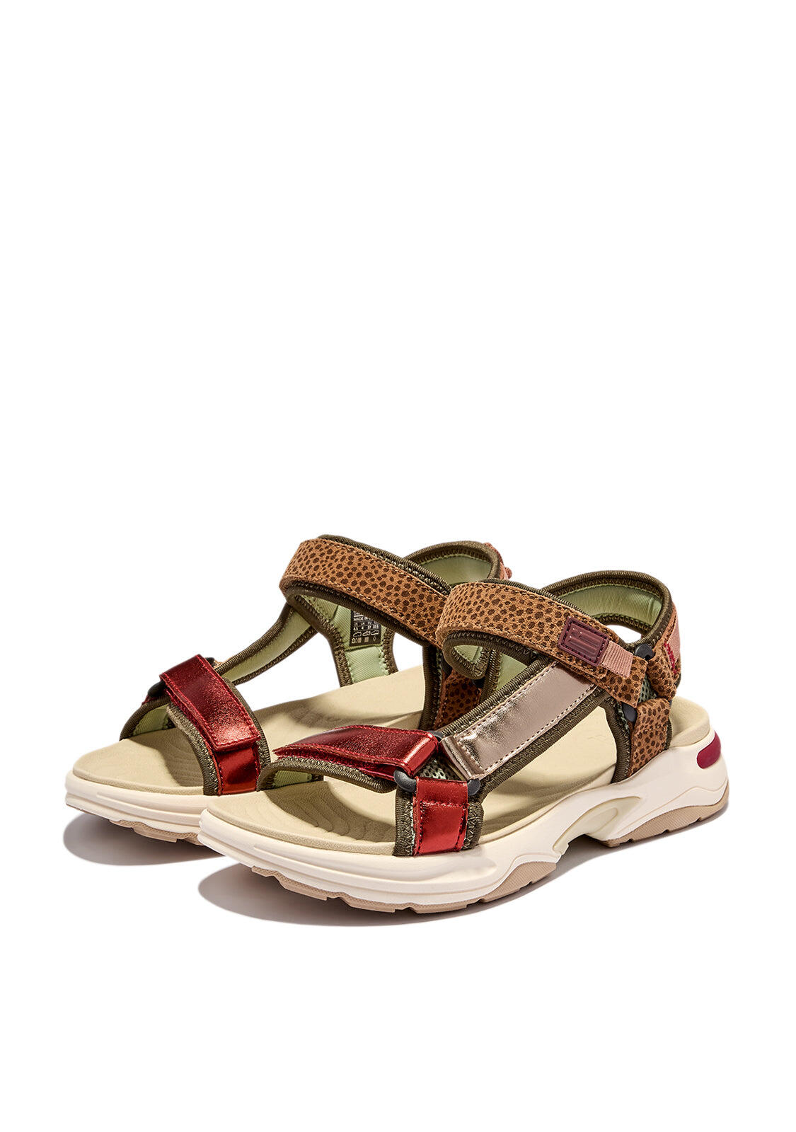 Sandalias Deportivas de Mujer con Estampado en Burgundy 2/4