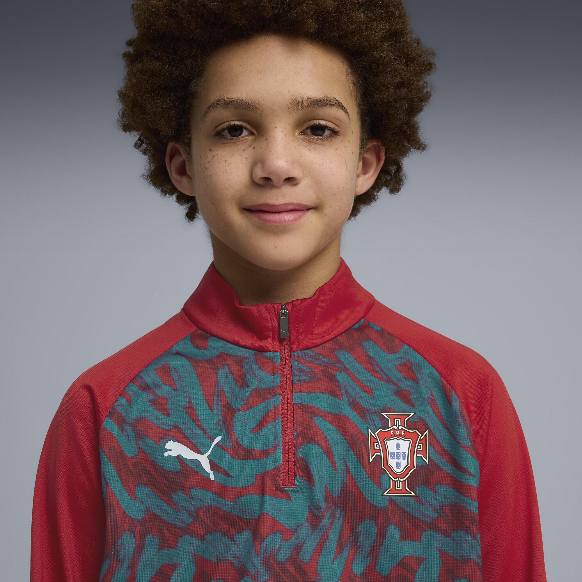 Portugal warm-up-top met kwartrits voor jongeren PUMA 3/6