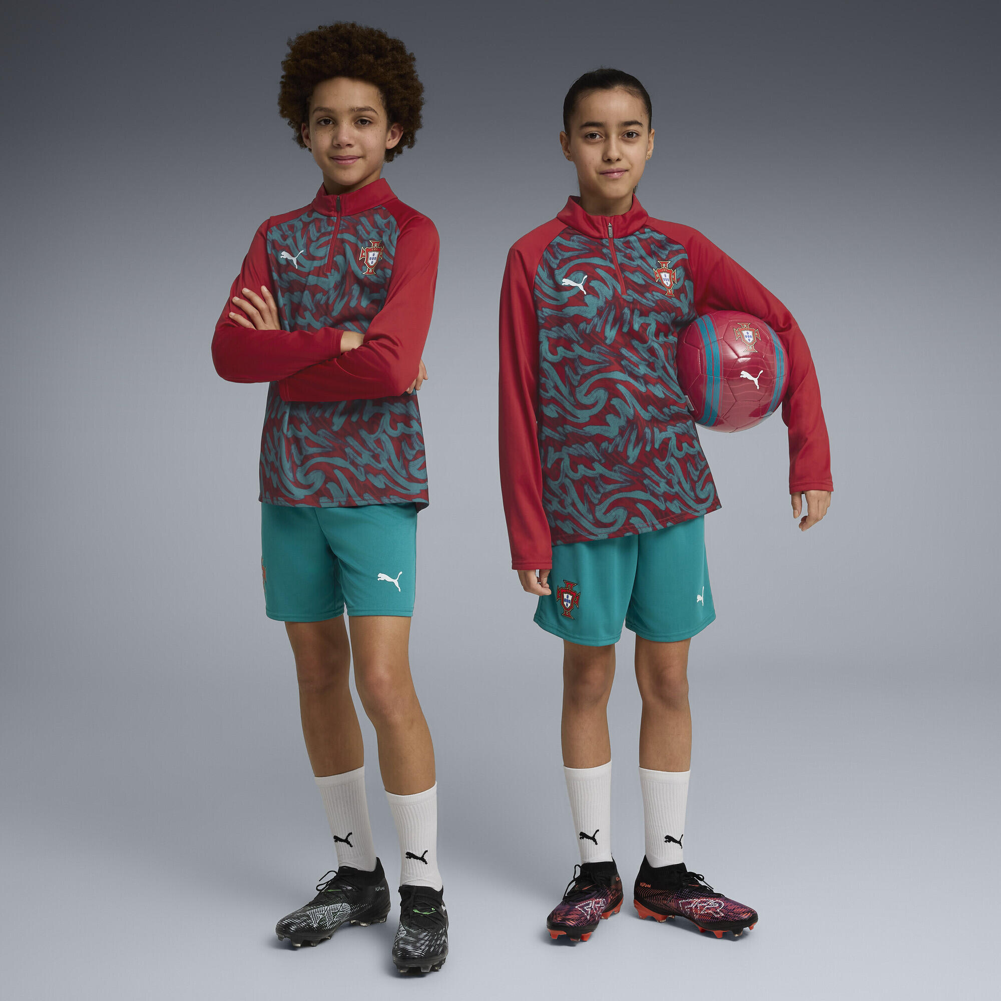Portugal warm-up-top met kwartrits voor jongeren PUMA 4/6