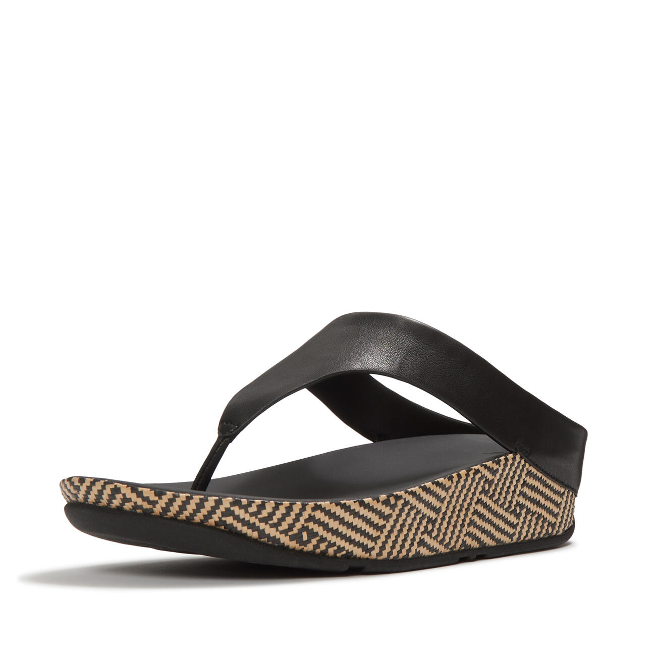 FITFLOP FitFlop Lulu Lux Graphic-Weave Leather Cross Slides  ZWART 42