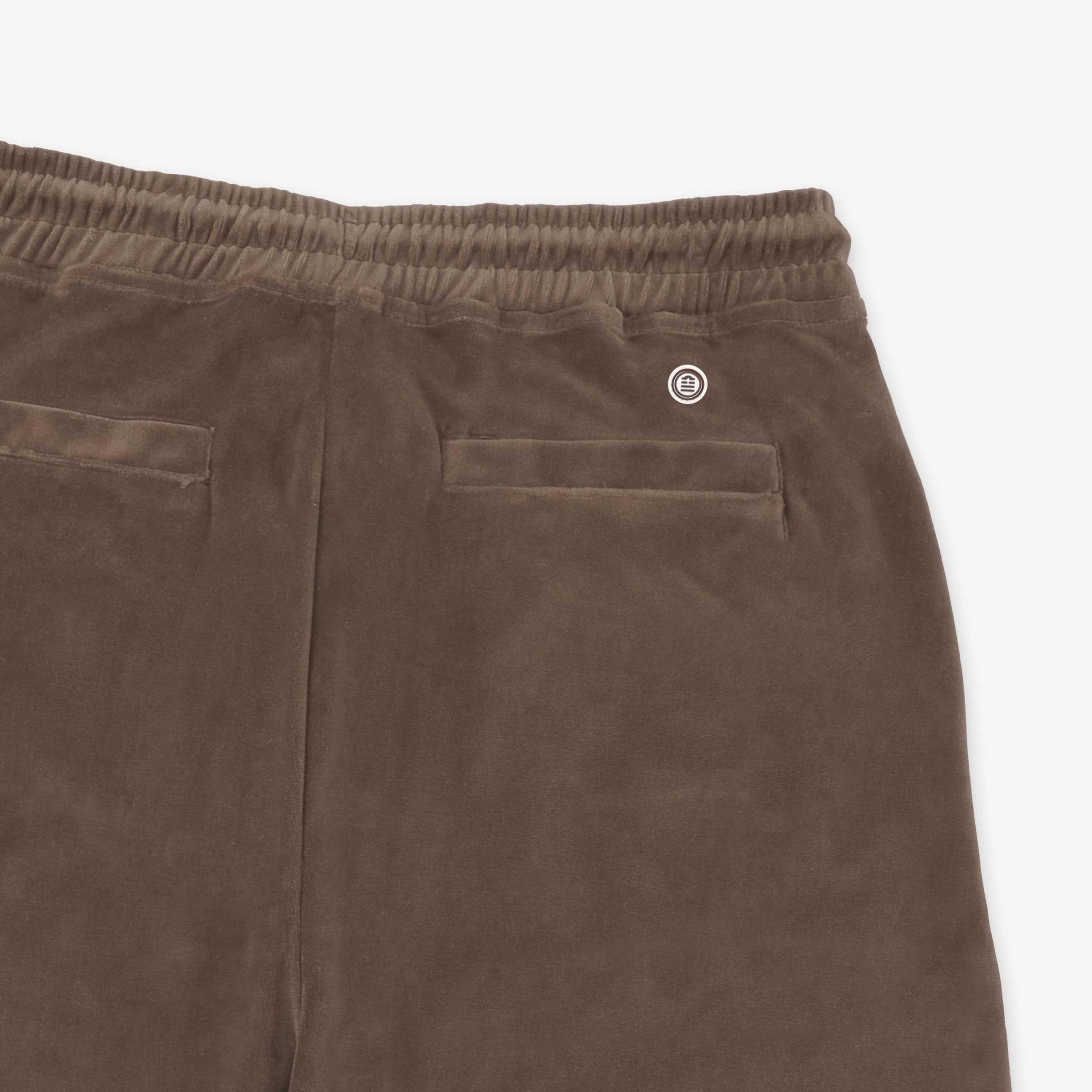 Bermudashort van badstof met elastische tailleband in klei-bruin 5/5