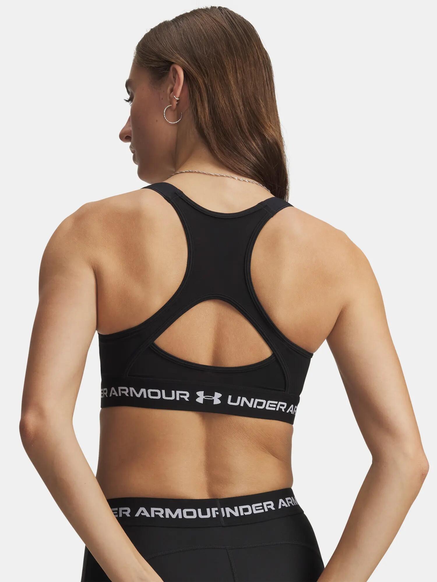 Biustonosz treningowy Under Armour HeatGear High ultimate black/white 2/2