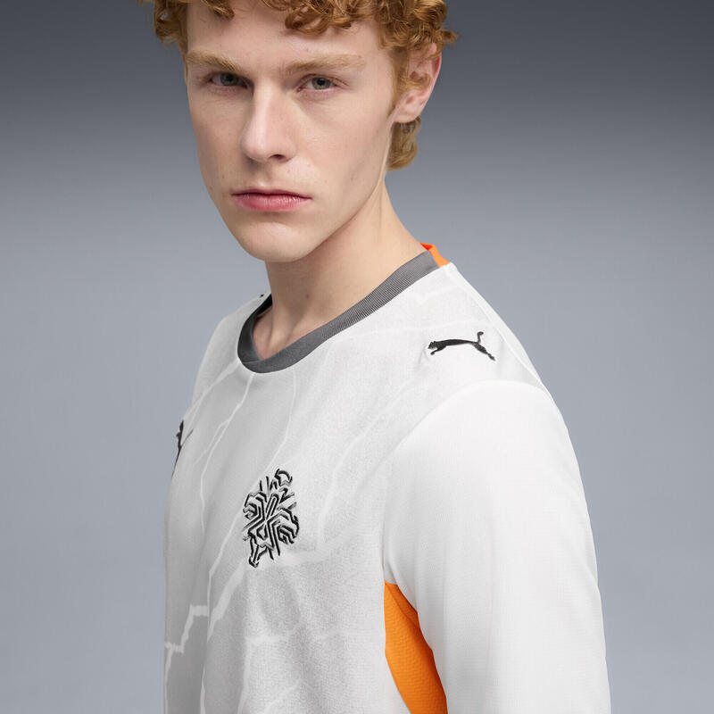 Tricou fotbal bărbați mânecă scurtă Island 2026, alb cu accente portocalii PUMA