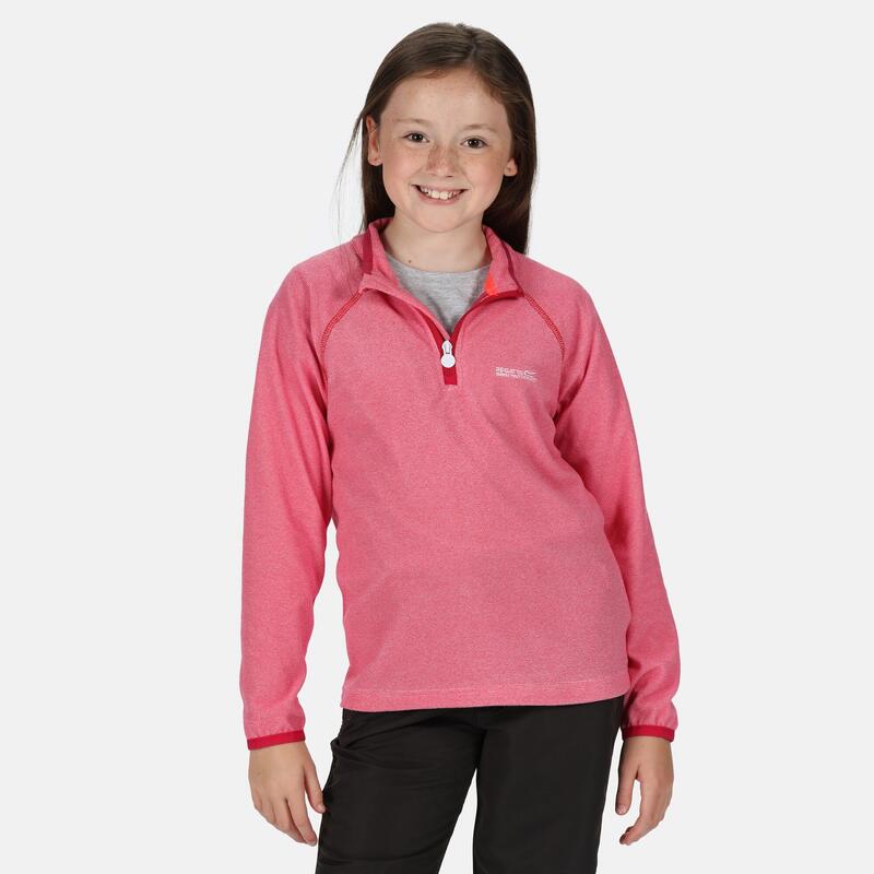 Loco Fleece-Wanderjacke für Kinder mit halblangem Reißverschluss - Pink