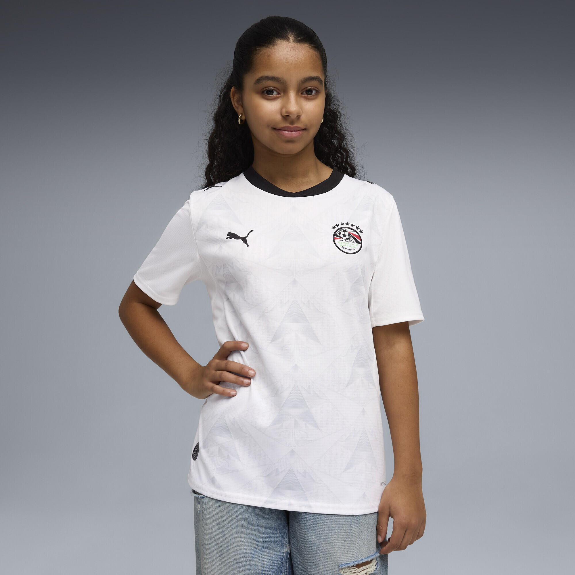 Tricou fotbal copii mânecă scurtă 2026, alb PUMA