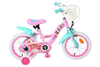 Paw patrol kinderfiets - meisjes - 14 inch - roze - twee handremmen