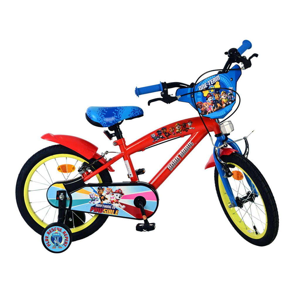 Paw patrol kinderfiets - jongens - 16 inch - rood - twee handremmen 4/7