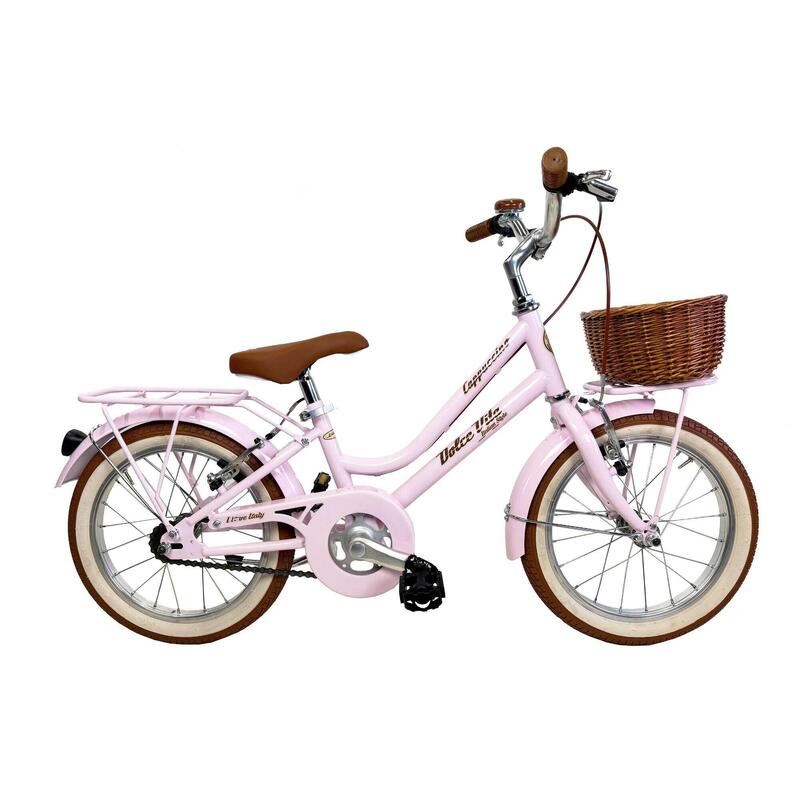 Bicicletă pentru fete Dolce Vita by Canellini CAPPUCCINO 16" cu coș - Roz