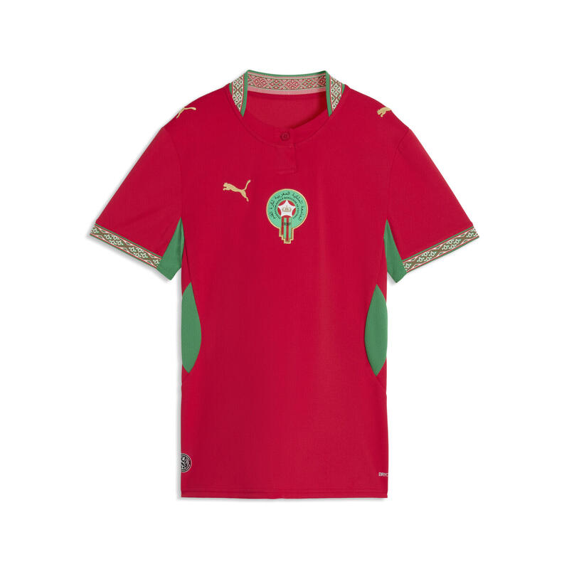 Tricou fotbal femei croială atletică Heimtrikot, roșu și verde PUMA