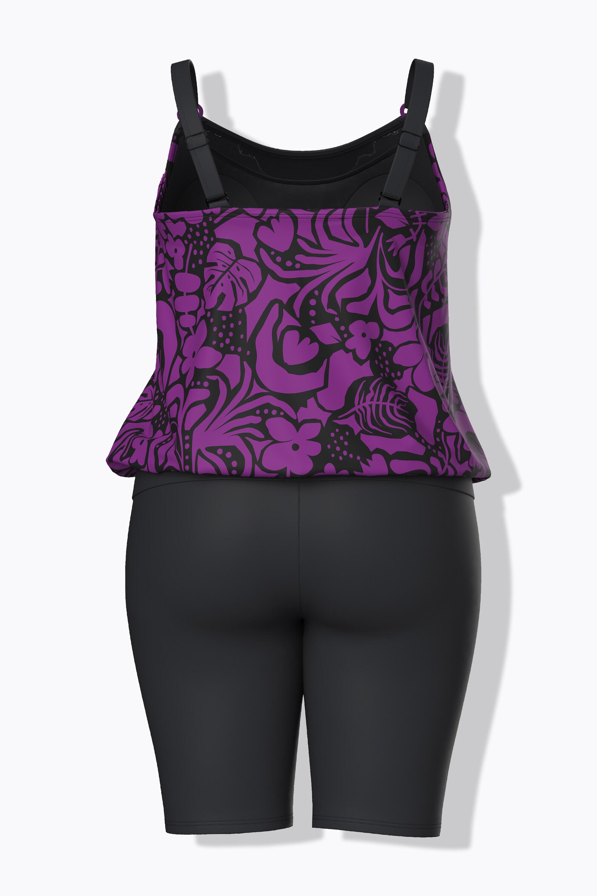 Femme Tankini avec short motif à fleurs bonnets souples et bretelles ajustables 5/7