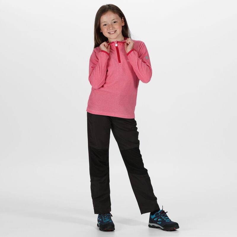 Loco Fleece-Wanderjacke für Kinder mit halblangem Reißverschluss - Pink