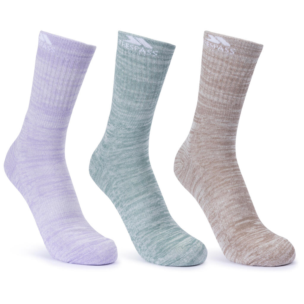 Womens Cushioned Sole Mid-Length 3 Pair Pack Trekking Socks - Helvellyn