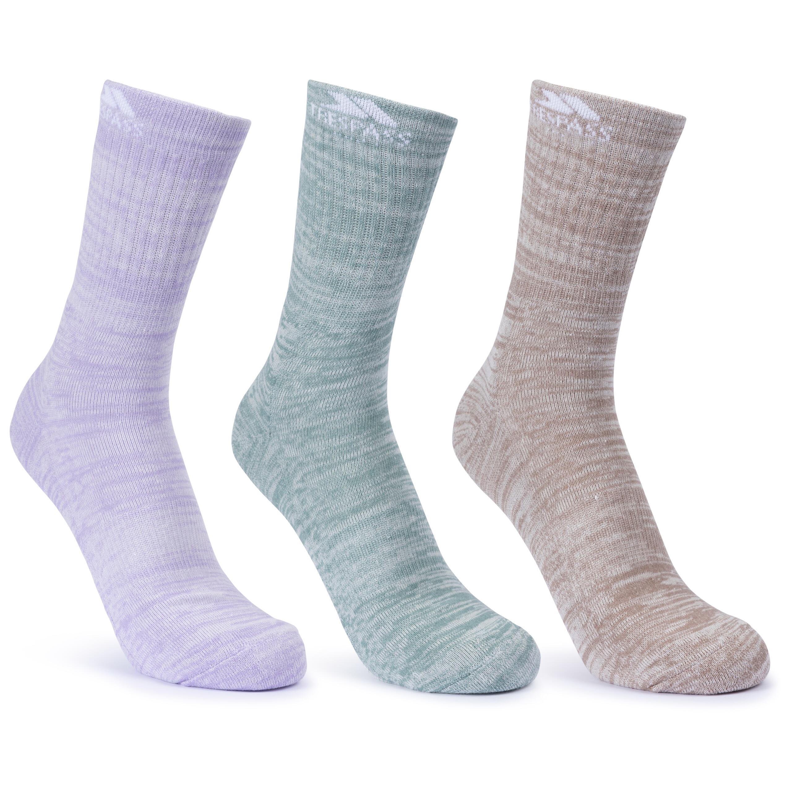 Womens Cushioned Sole Mid-Length 3 Pair Pack Trekking Socks - Helvellyn 1/5