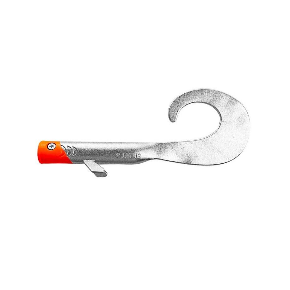 Leurre souple LMAB Drunk Twister 23 cm 68 g, Chrome Red Head 1/1