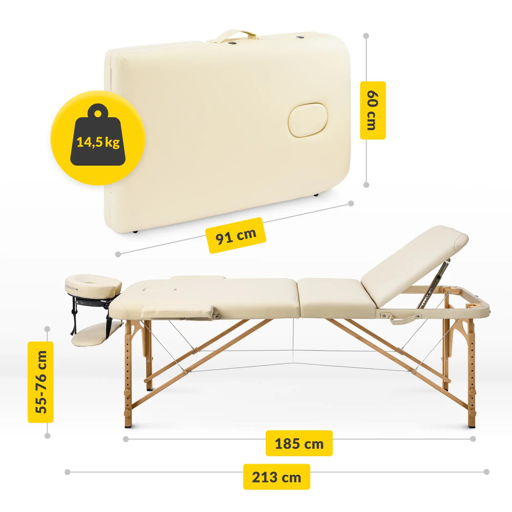 Massagetisch mit verstellbarer Liegefläche aus Holz 4FIZJO 60 cm 3/7