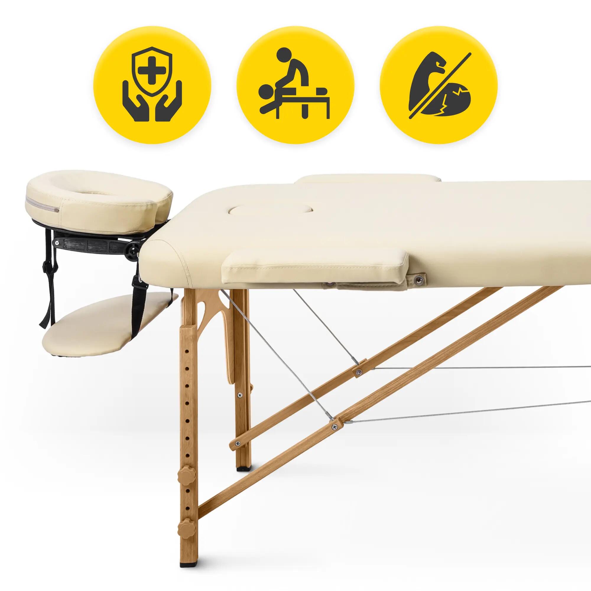 Massagetisch mit verstellbarer Liegefläche aus Holz 4FIZJO 60 cm 2/7