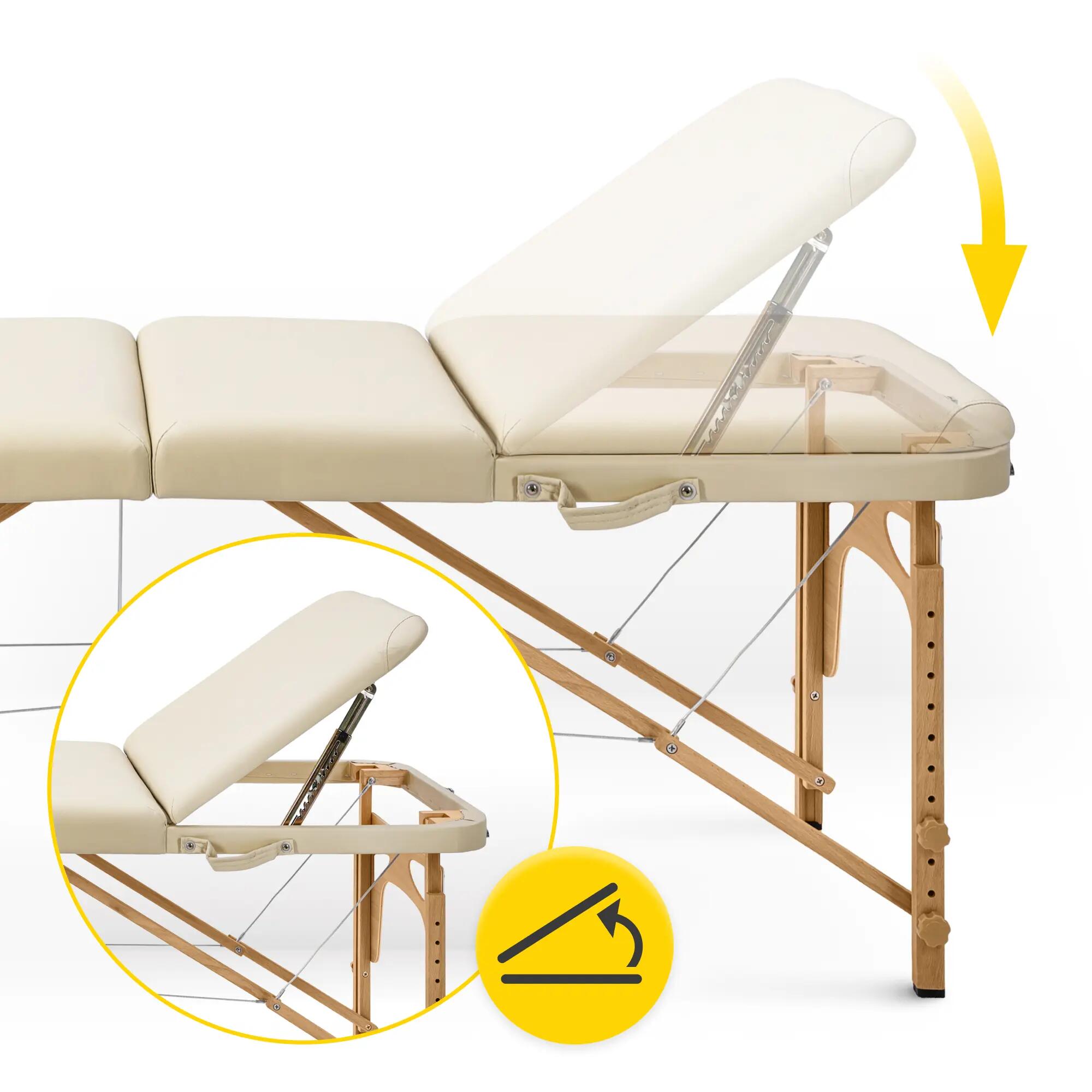 Massagetisch mit verstellbarer Liegefläche aus Holz 4FIZJO 60 cm 5/7