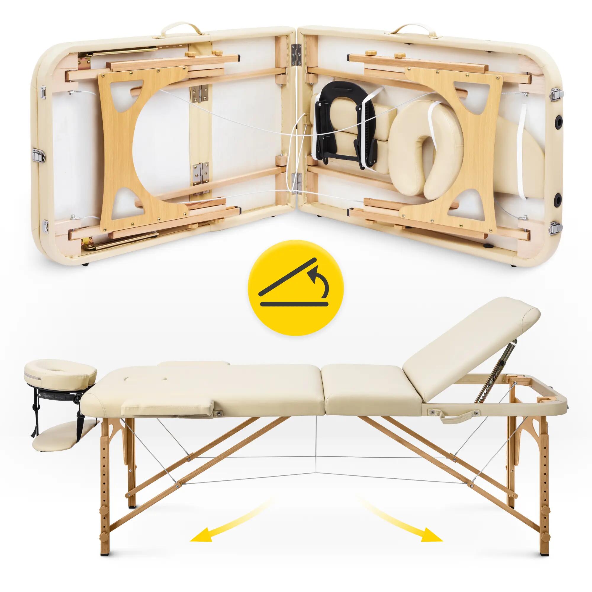 Massagetisch mit verstellbarer Liegefläche aus Holz 4FIZJO 60 cm 6/7
