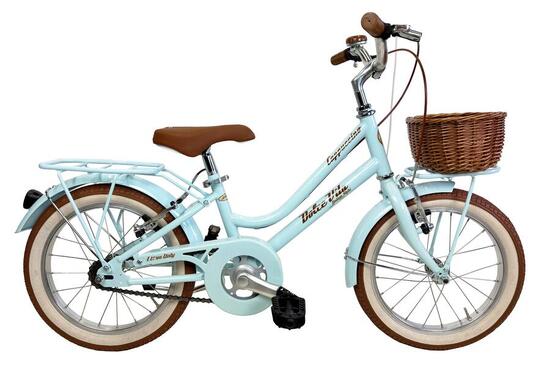 Vélo de fille Dolce Vita by Canellini CAPPUCCINO 16" avec panier - Bleu clair
