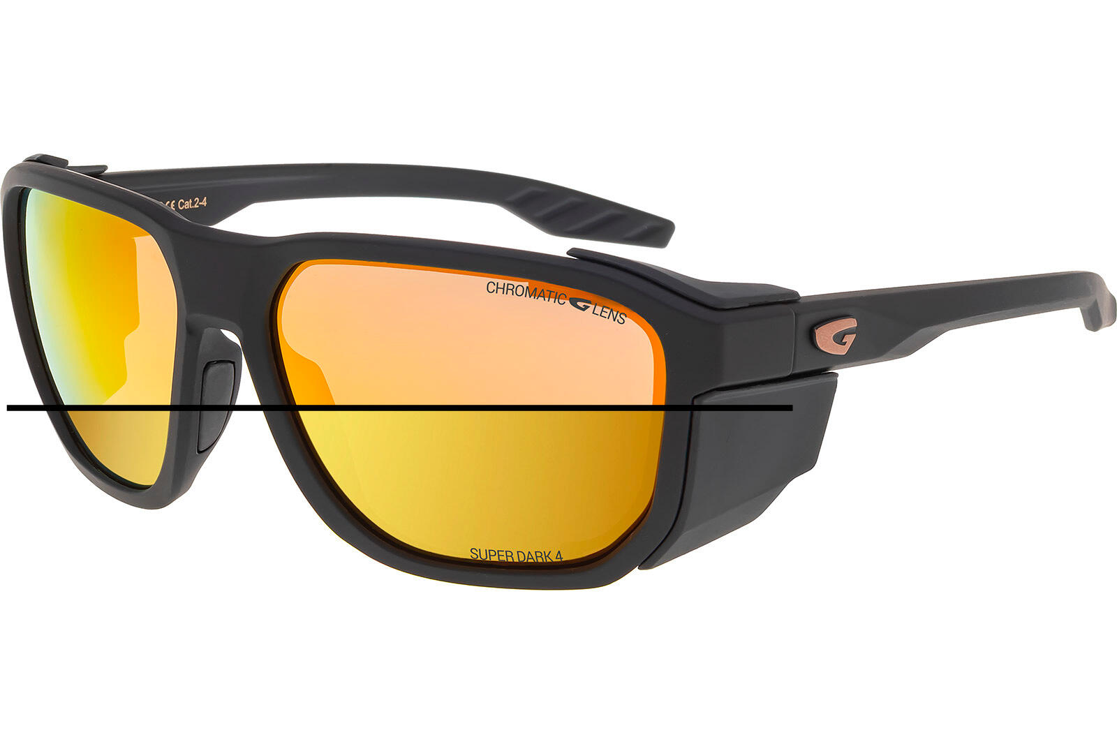 Okulary fotochromowe GOG Pamir - matt metal blk/blk/reflex gold 2/7