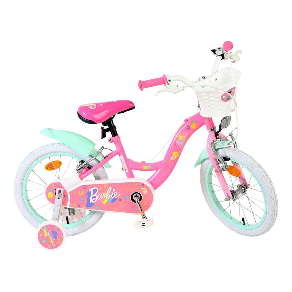 Vélo enfant Barbie 16 inch filles rose deux freins à main 4/7