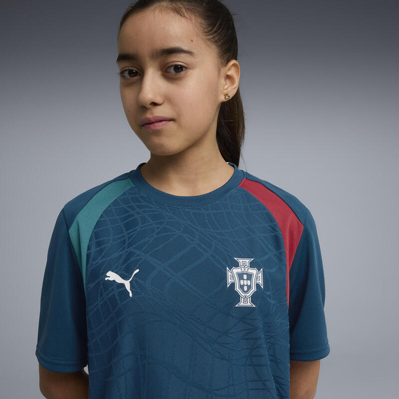 Tricou copii mânecă scurtă, logo echipă Training, albastru PUMA