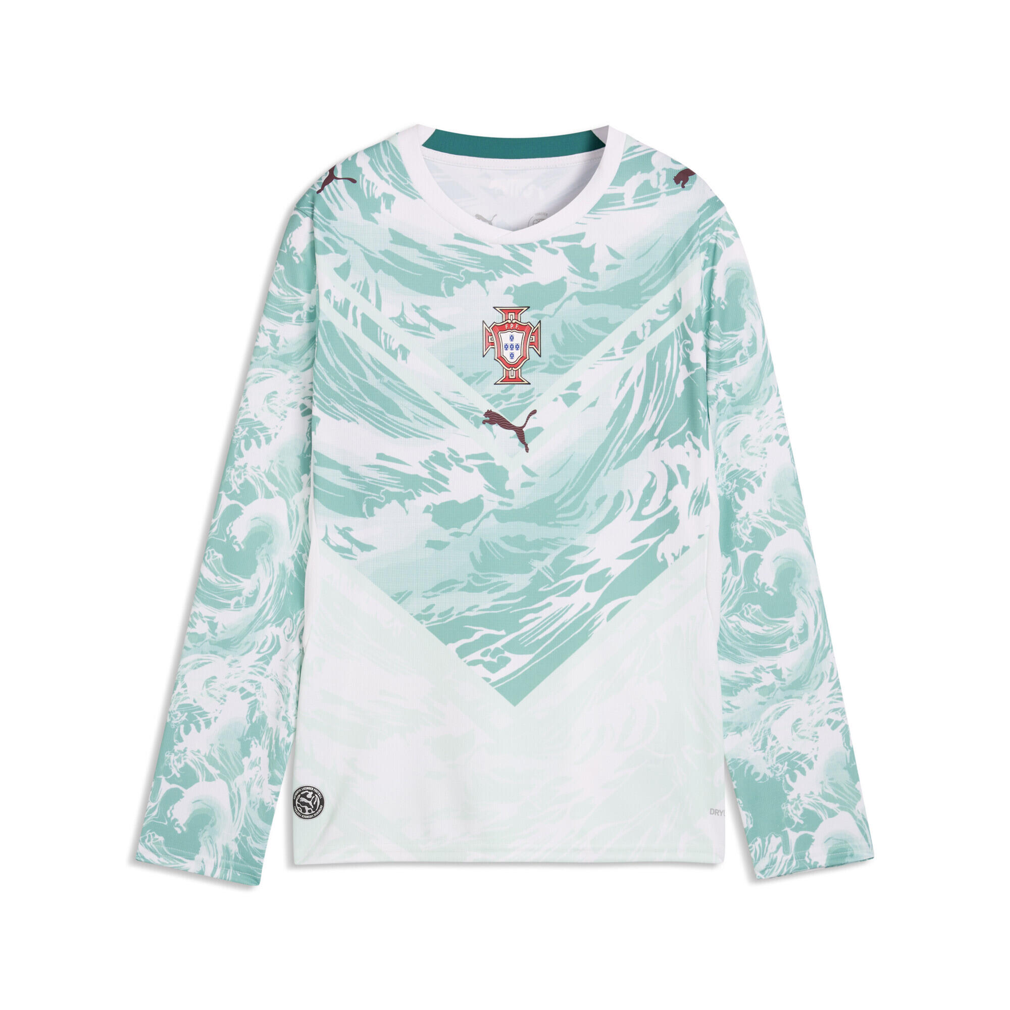 Tricou fotbal copii mâneci lungi, alb PUMA