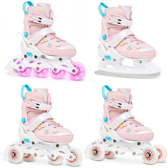 Patines Ajustables 4en1 artístico Lilly ruedas LED y parches