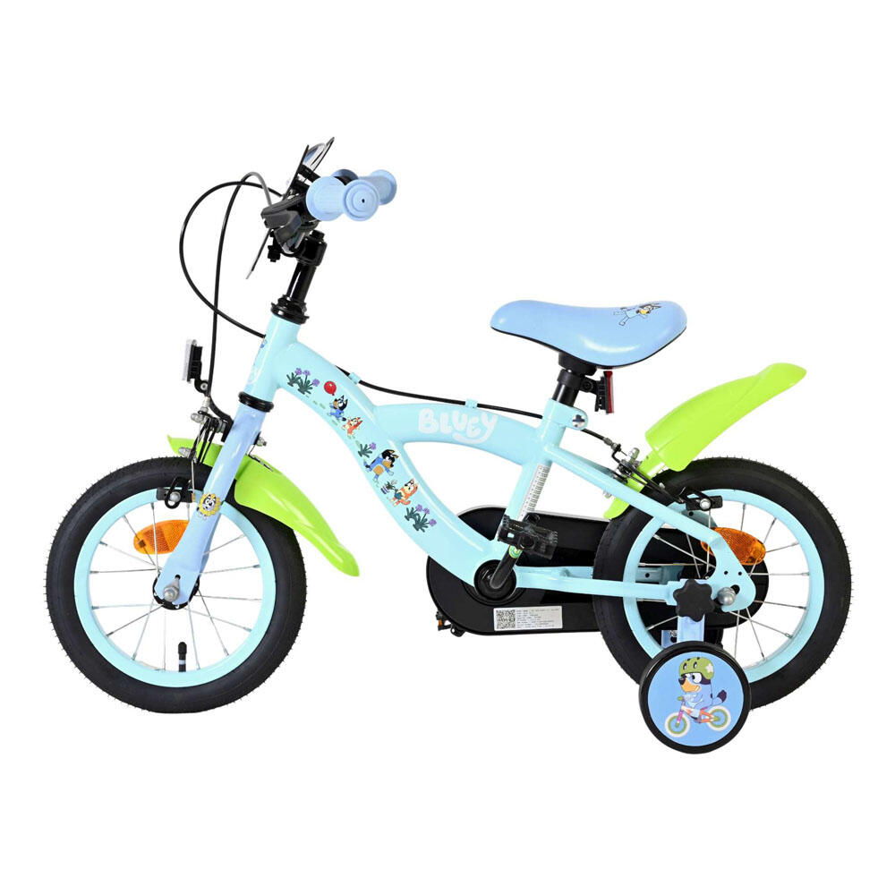 Bicicleta infantil Bluey 12 pulgadas azul claro con ruedas de entrenamiento 5/7
