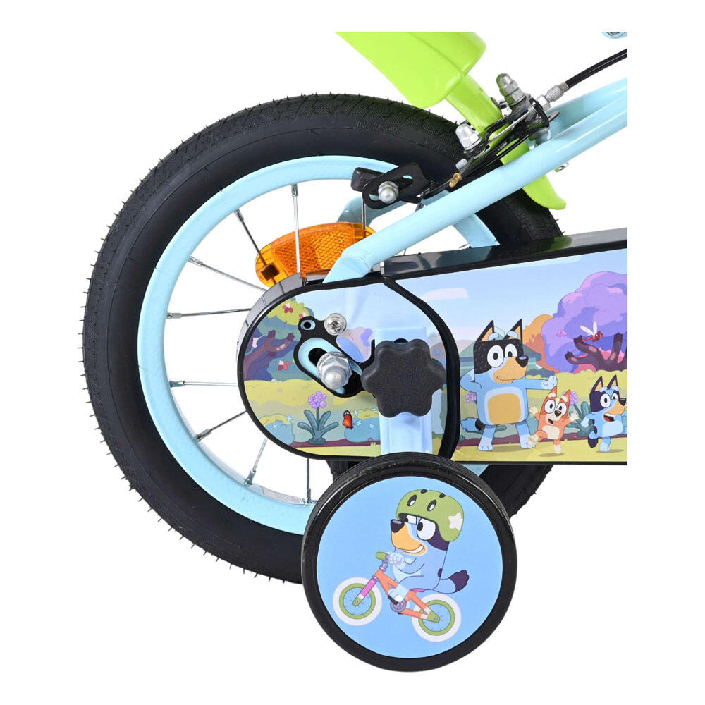 Bicicleta infantil Bluey 12 pulgadas azul claro con ruedas de entrenamiento 7/7