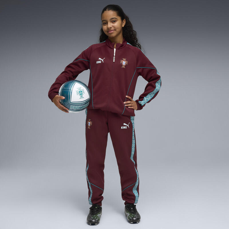 Pantalon fotbal copii slim, King Anthem, vișiniu PUMA