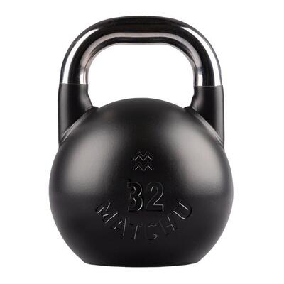 Competition kettlebell 32 kg staal - zwart - 28cm - ø 21cm - staal