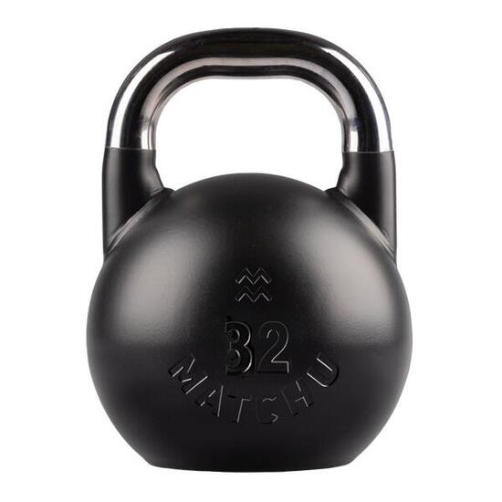 Kettlebell de compétition 32 kg en acier - Noir - 28 cm - Ø 21 cm - Acier