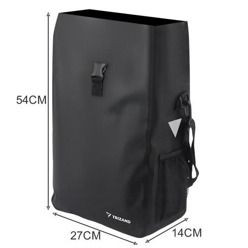 Alforja de bicicleta negro 15-20 l con correa para el hombro 7/7