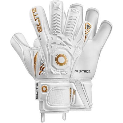 Elite sport black real keepershandschoenen - wit / goud maat 7