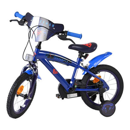 Vélo enfant Superman 12 pouces garçon bleu avec deux freins à main