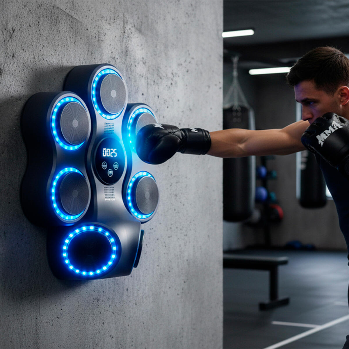 Machine de boxe Combat Pro PRIXTON (LED - Bluetooth - 11 modes – Gants inclus) 5/7