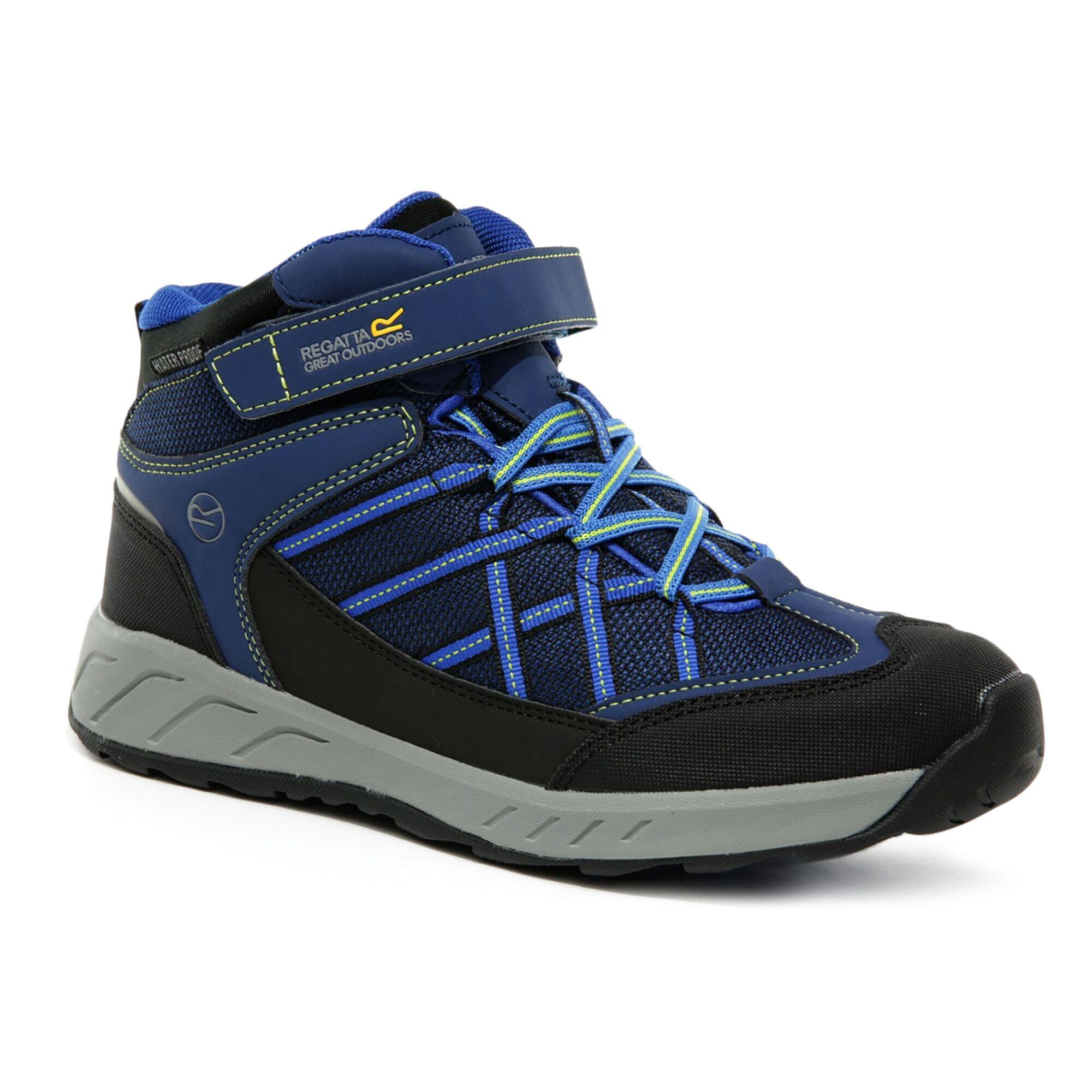 Samaris V Kids' Hiking Waterproof Mid Boots - Dark Blue/Neon Yellow 1/6
