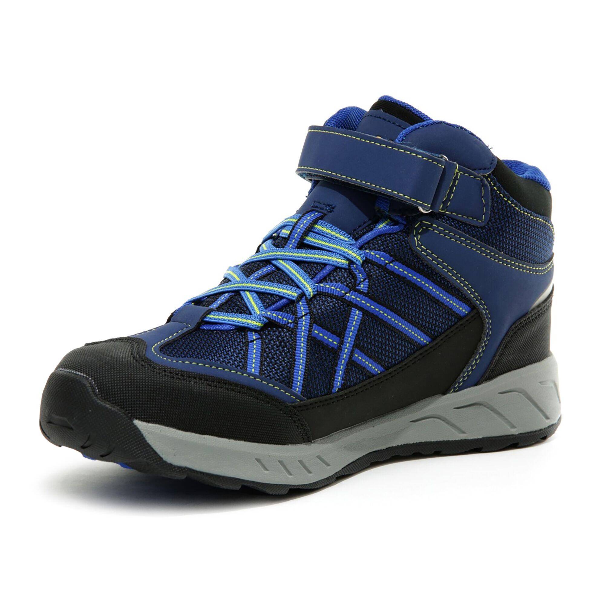 Samaris V Kids' Hiking Waterproof Mid Boots - Dark Blue/Neon Yellow 3/6
