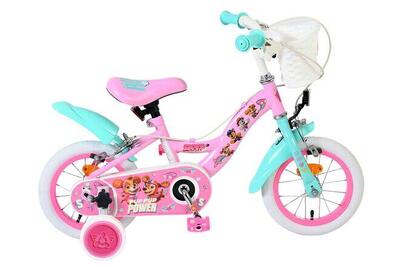 Paw patrol kinderfiets meisjes 12 inch roze met twee handremmen