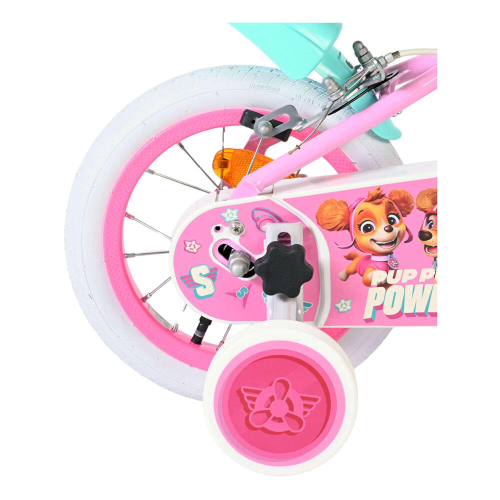 Paw Patrol Kinderfahrrad 12 inch - Mädchen - Rosa - Handbremsen 7/7