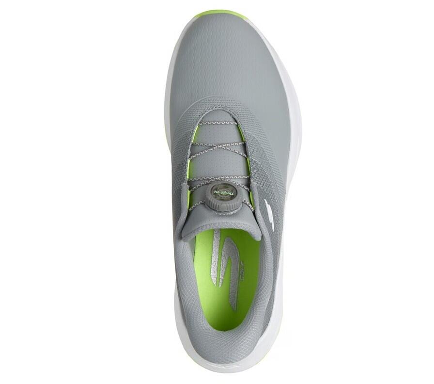 Skechers Golf Flow Twist-Fit, Sapatos de golfe para homem, cinzento/limão 2/7