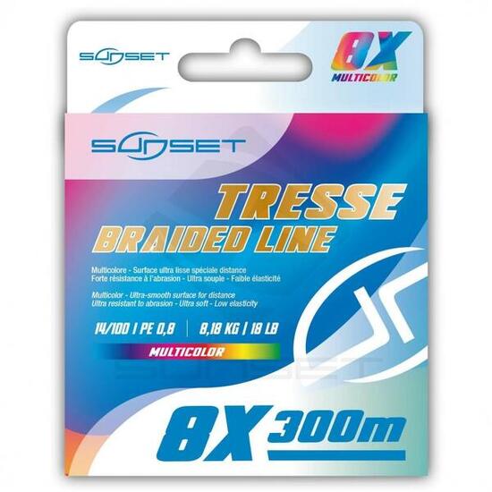 Tresse Sunset 8X RS Competition Multicolor 300 m, 8,18 kg - 0,14 mm