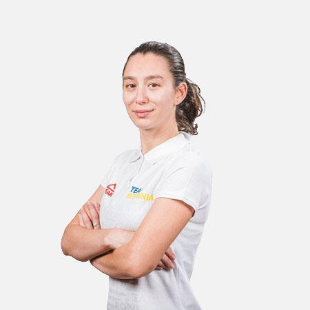 Tricou polo bumbac PEAK TeamRomania20 Femei Alb