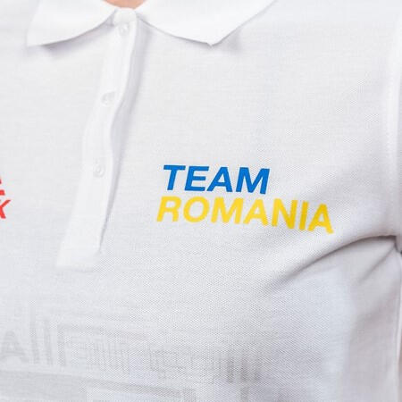 Tricou polo bumbac PEAK TeamRomania20 Femei Alb