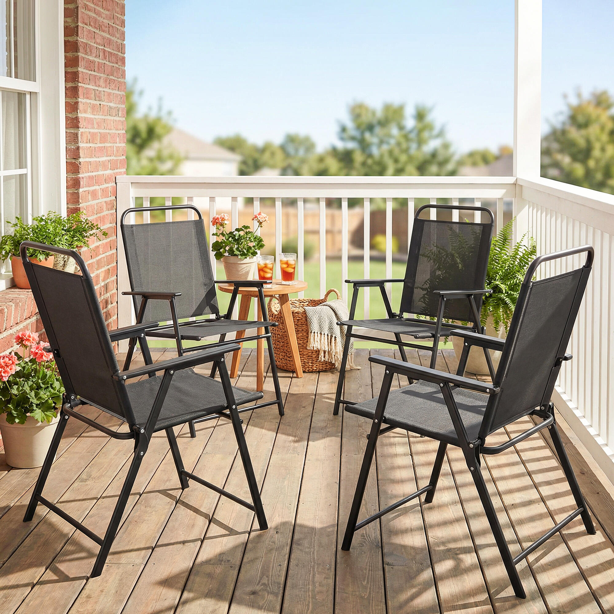 Sillas Plegables Outsunny 65x60x94 cm Negro 2/5