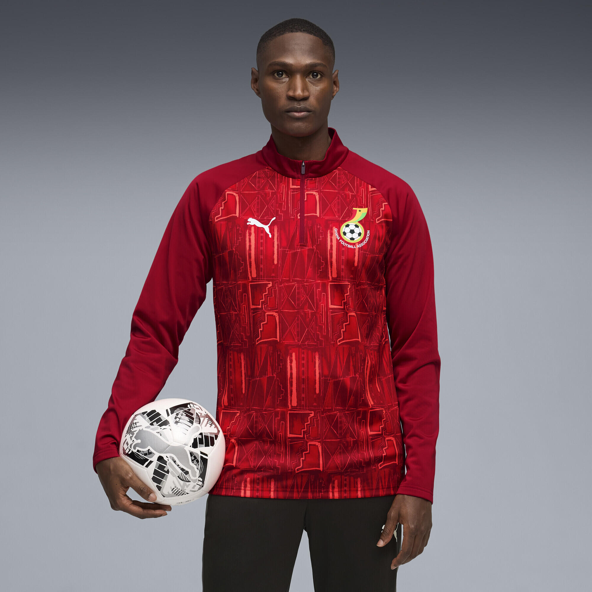 Ghana slanke warm-up-top met kwartrits voor heren PUMA 2/5